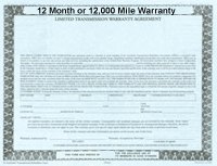 12 Months or - 12,000 miles warranty